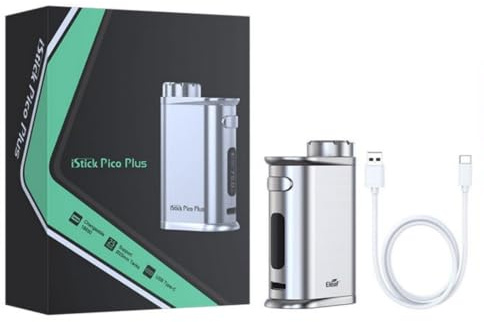 For Eleaf iStick Pico Plus Mod 75 W Box Vape | Modalità VW/TC | Batteria 18650 [Batteria Esclusa] Ricarica rapida USB-C 5V/2A | Compatibile con Melo 4S Tank originale (argento) - Senza liquido