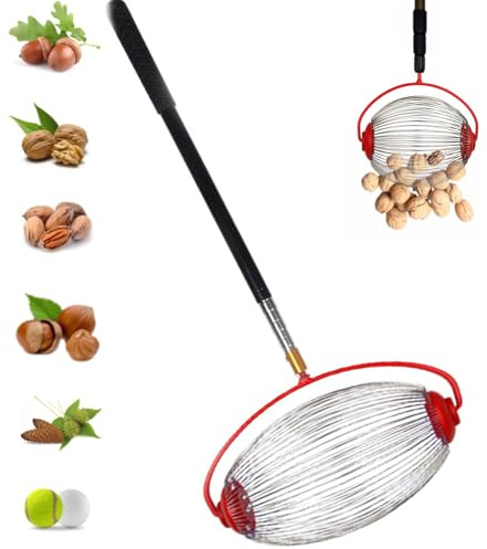nut collector roller,acorn picker upper,nut collector,fruit picker with telescopic handle, Nut Picker Tool, Garden Nut Gatherer,For Acorn,Walnut, Hickory, Chestnuts, Buckeyes, Golf-L