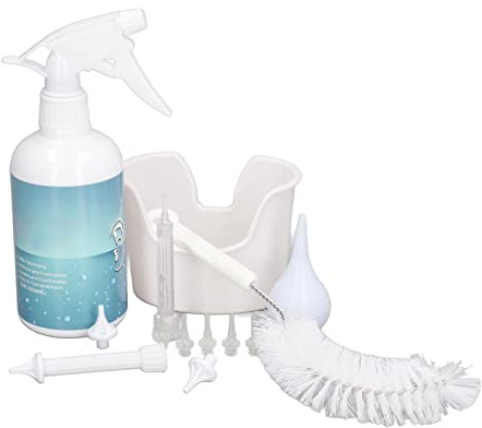 OVAQUIXI Kit de Système de Rinçage D'irrigation des Oreilles, Rinçage Doux pour les âges, Rondelle en Plastique et Silicone pour Adultes et Enfants