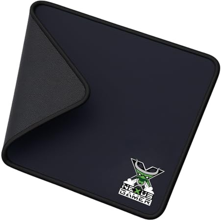 Nexus Gamer Tappetino Mouse da gaming 30x25, mouse pad ergonomico, base in gomma di alta qualità antiscivolo, Bordi Cuciti per maggiore resistenza, portatile, antischizzi (bordo nero)
