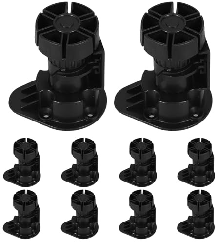 COLLBATH Clip para Niveladores de Muebles 10 Piezas, Abrazadera de Plástico para Zócalo de Gabinete, Soporte Ajustable para Patas de Cocina de 80 Mm, Estabilizador para Muebles