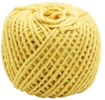 PBDEIOEOE Hilo de algodón, Cordel de Colores, Rollo Multicolor de 1,5 mm x 70 m(Yellow)