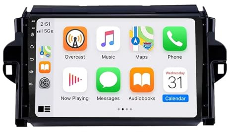 Carplay Display für Toyota Fortuner 2 2016-2020 mit Bildschirm, GPS Navigation, Fm, Bluetooth, Freisprecheinrichtung, Aux-Eingang, Lenkradsteuerung, 4 Kern 1G+16G