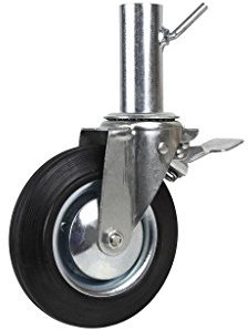 Cofan Rueda giratoria de andamio hembra con freno | Medidas 200 x 50 mm | Tubo hembra de Ø 50 mm