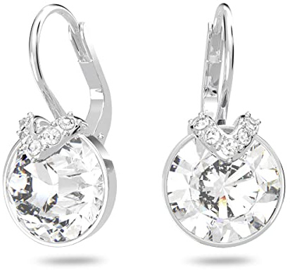 Swarovski Bella V Drop-Ohrhänger, Rundschliff, Weiß, Rhodiniert