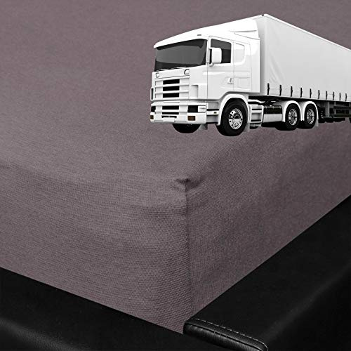 G BETTWARENSHOP Spannbettlaken für LKW Truck Matratzen mit Rundumgummi 75x220 cm Graphit