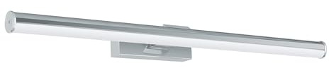 EGLO LED Wandlampe Vadumi, Spiegelleuchte, Wandleuchte aus Kunststoff | Badezimmer Lampe in Chrom, Weiß, LED Feuchtraumleuchte neutralweiß, IP44, L 60 cm