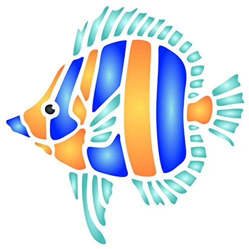 Fisch-Schablone – wiederverwendbare Schablone mit Meeresmotiv Large