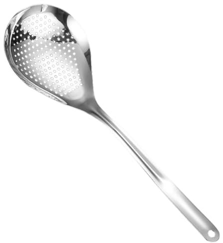 Cazzuola in acciaio, pratico mestolo, pratico strumento da cucina per cucinare e scolare
