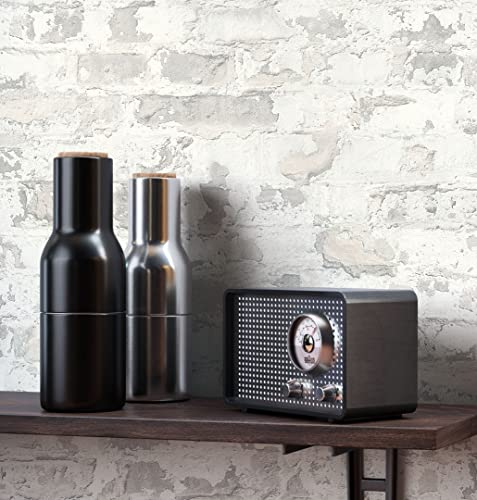 NEWROOM Steintapete Tapete grau Mauer Stein Rustikal Vliestapete weiß Vlies moderne Design 3D Optik Steintapete Ziegelstein Backstein Mauerwerk Klinker Loft inkl. Tapezier Ratgeber