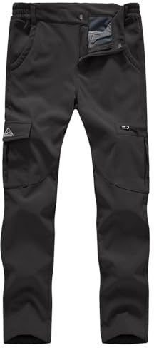 Gopune Women's Waterproof Windproof Outdoor Hiking Snow Ski Insulated Pants (Black,L)