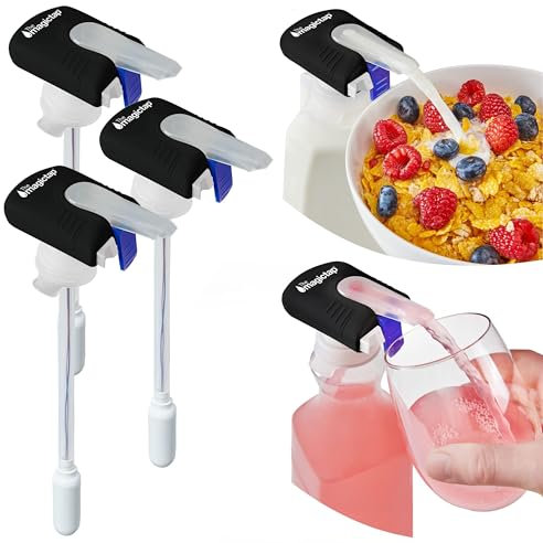 Magic Tap Automatic Drink Dispenser for Fridge, Black, 3 Pack, No Spill