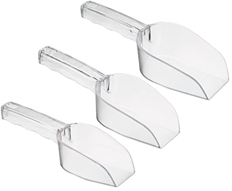 PATIKIL Glace Cuillère, 3 Paquet PC Plastique Petit Glace Tissuant Farine Céréale Sucre Utilité Poignée Pelle pour Maison Cuisine, Transparent