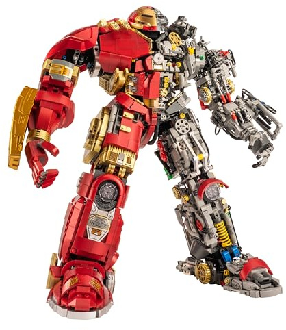 Auforua Technik Hulkbuster Modellbausatz mit LED Beleuchtung, 4183 Teile groß MOC Klemmbausteine Hulkbuster Bausatz, Hulkbuster Bausteine Bausatz