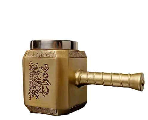 TOVEEM Creative 3D Hammer Beer Cup Built-in Bottle Opener Coffee Cup Stainless Steel Resin Personality Boy Exquisite Cup (Copper)