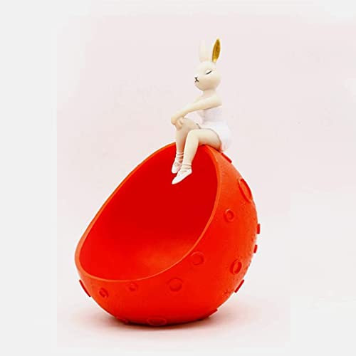 Statua Scultura Mezzaluna Modello Vassoio di Frutta Secca Scatola di Immagazzinaggio Decorazione Decorazione Accessori per Matrimoni (Rosso)