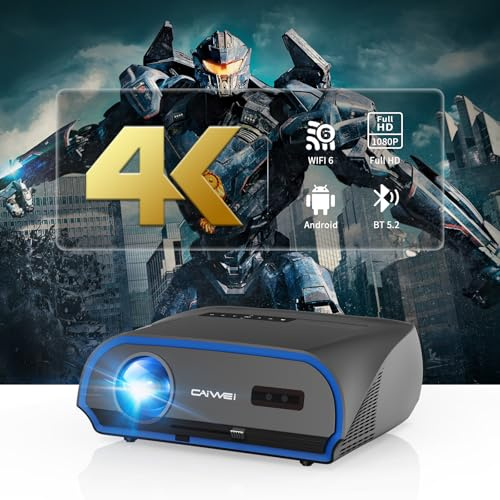 Smart 4K Projector 1580ANSI Lumens for Daylight Viewing,WiFi6/Bluetooth 5.2/NFC,300 Home Theater Outdoor Movie Projector with Netflix/YouTube Apps,5G Streaming,HDR,Full HD Cinema Gaming Entertainment