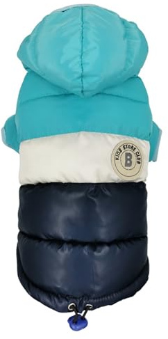 GIBZ Chaqueta Abrigo para Perro Pequeño con Capucha Perros Impermeable a Prueba de Viento Ropa Chaleco Mascotas Azul