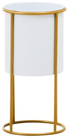 Premier Housewares - Macetas, Color Blanco, Dorado, Talla única
