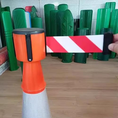 Cone-Mounted Retractable Belt Barrier, 2/3/5 M Retractable Traffic Cone Topper Tape, for Blocking Traffic and Pedestrian Areas(A,2M(6.6FT))