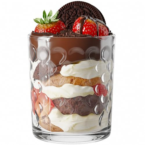 KONZEPT Verres à dessert en verre 240 ml, ensemble de 12, verres à dessert universels, idéaux comme verres à boire, coupes à glace, bols à dessert en verre