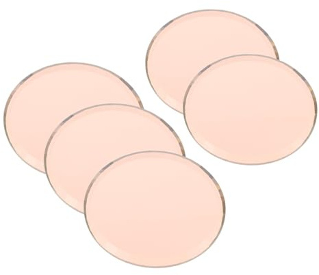 5 Stück Runde Wimpernpaletten aus Acryl und Glas für Extensions | Kaffeefarbene Ausführung, Präzise Sicht Beim Arbeiten, Geeignet für Salon und Einzelanwendung