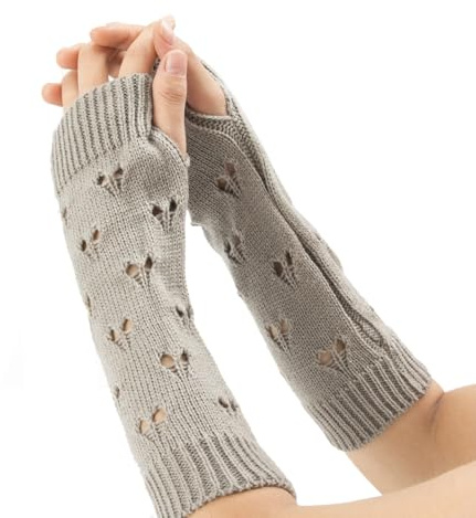 VUCDXOP Winter Gestrickte Handschuhe für Damen, Fingerlose Armstulpen Feinstrick lang Handwärmer Stulpen, Warm Strick Handschuhe Pluswärmer Handstulpen Armwärmer Stulpen für Damen
