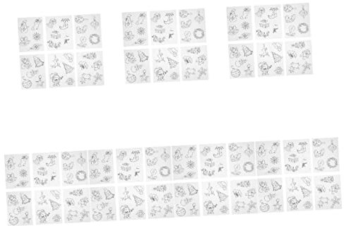 SEWACC 7sätze Weihnachts Heat Shrink Sheets Mit Cartoon-Muster Schrumpffolie Für Bastelarbeiten Schlüsselanhänger Und Für Handwerksprojekte