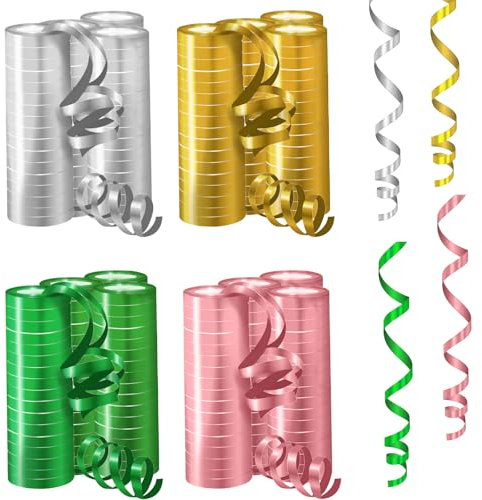 Gotetiso 12 Pezzi Stelle Filanti Metalliche 4 Colori Stelle filanti Carta Decorazioni Pendenti a Spirale Ornamenti Spirali Decorazioni Compleanno Stelle Filanti per Matrimoni Decorazioni per Feste