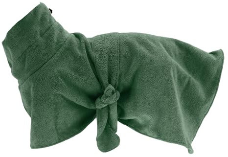 CAPASTEC Hundebademantel, Kordelzug Haustierhandtuch, Schnell trocknendes Hundehandtuch, S, Grün