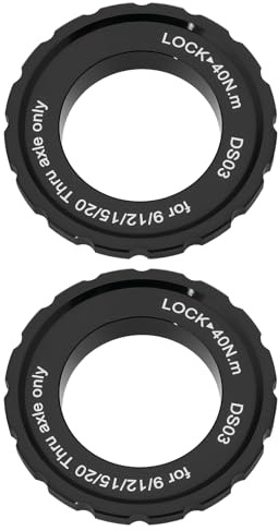 SG Store 2 STK Centerlock-Verriegelungsring-Bremsscheibe Kompatibel mit Shimano Kompatibel mit 15/20 Mm Steckachse 44 X 26 X 8 Mm Aluminiumlegierung Fahrradnabe Center Lock für Fahrrad Mountainbike