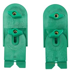 MICROJIG Matchfit Inline Dovetail Ramp Clamps for Track System, Low-Profile, Rotating Heads for, CNC, Routing, and Sleds, Woodworking Tools, 2-Pack, CN-P3K2