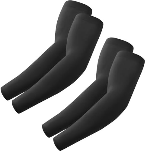 fuinloth 2 Paia Manicotti Braccia per Uomo e Donna, Ideali per Sportivi Padel Basket Pallavolo 2 Nero