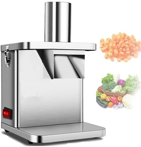 Cortadora de Verduras Eléctrica y Procesadora de Alimentos, Cortadora en Forma de Cubo de 6/8.2/9.3/12.5/15 mm para Papas, Tomates y Cebollas, Maquinaria de Calidad Comercial