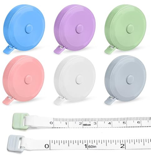 6Pcs Tape Measure Body 60 Inch, Measuring Tape for Body Measurements Double Scales, Body Measuring Tape for Body Sewing Cloth, Soft Tape Measure for Craft Weight Loss