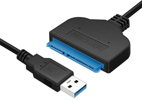 USB 3.0 to SATA Adapter Cable – 2.5 External Hard Drive/SSD Converter for 22-Pin SATA HDD Data Transfer, Compatible with PC, Laptop, TV & More