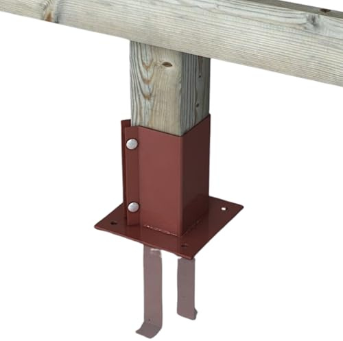 [FIXINGS DIRECT] Concrete In Post Shoe | Fence Post Repair | Fence Post Bolt Down | (100mm Or 75mm) Erection Of Fencing, Gazebos, Pergolas And Other Garden Structures | (4, 75mm x 75mm)