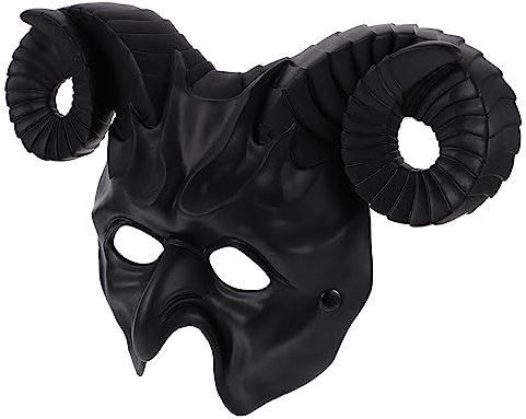 DECHOUS Masque De Corne D'halloween Coiffure Couvre-chef D'halloween Cornes De Diable D'halloween Masque De Fête De Demi-démon Dhalloween Costumes Plastique Black