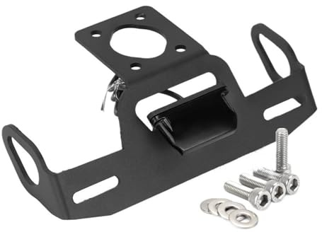 KWEZ Kennzeichenhalter Passend Für Yamaha YZF R6 2006–2022 Passend Für YZFR6 18 2020 Motorrad-Heckrahmenhalterung LED-Lichtkotflügel(Black)