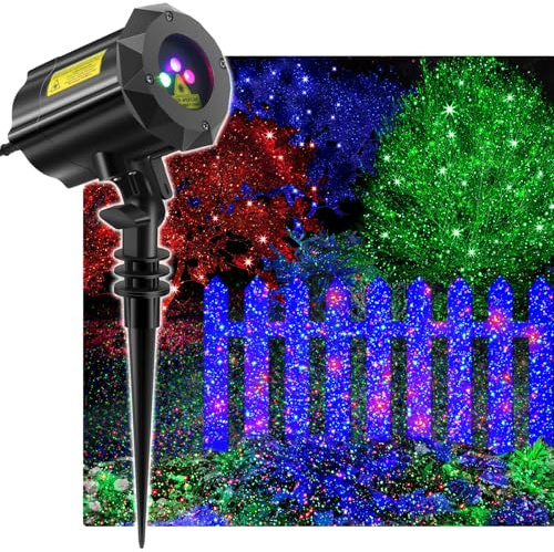 Poeland Garten Lichter Stern Weihnachten Projektor Moving Firefly Beleuchtung LEDs Farbe Blau Grün Rot