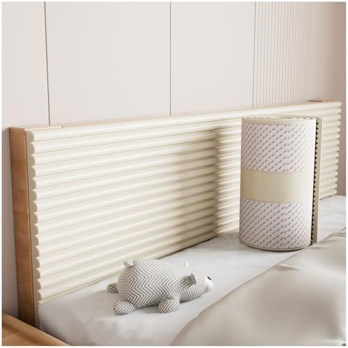 3D-Anti-Kollisions-Wandpolsterpaneele – selbstklebende Wandkissen für Schlafzimmer, Kinderzimmer, DIY abziehen und aufkleben, Kopfteil-Dekoration, Holz-Finish, 30 x 200 cm