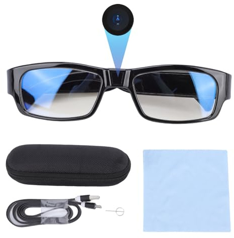 Plyisty Kamera-Brille, 1080P HD-Videobrille, Anti-Verwacklungs-, Weitwinkelansicht, Unterstützt Bis Zu 128 GB, Tragbare Brille Für Outdoor-Sportarten