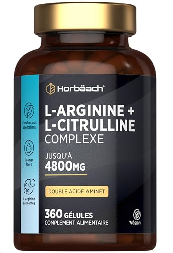 L Arginina e Citrullina 4800mg | 360 Vegano Capsules | Complesso di amminoacidi | Arginina Citrullina | Horbaach