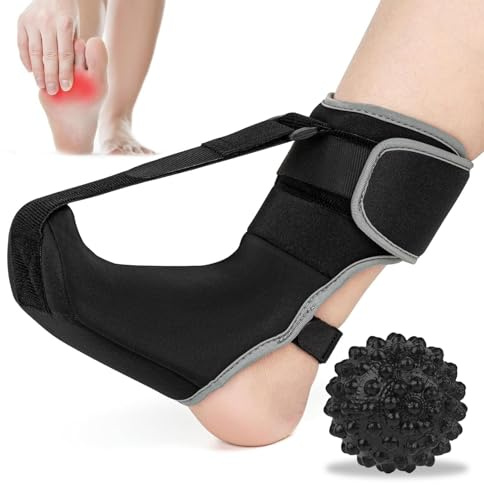 nplaseta Plantarfasziitis Nachtschiene, Komfortable Plantarfasziitis Bandage Nachts, Fersensporn Bandage, Weiche Stretching Plantarfasziitis Socke zur Fußstütze Linderung von Fußschmerzen (Black)