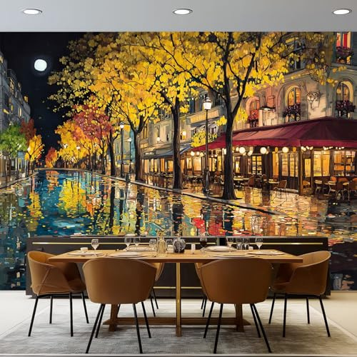 Générique Papier Peint Panoramique Dessin Animé - Papier Peint Intissé motif Paris Rues pour Chambre Salon Bureau Décoration, Poster Tableaux Photo d'intérieur Murales 200 x 140 cm