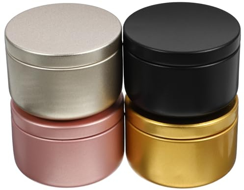 ifundom Paquete de 24 Tarros Metálicos Redondos para Velas de 50 Ml, Recipientes de Aluminio para Fabricación de Velas y Almacenamiento de Manualidades en Casa