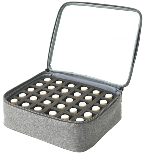Organisateur de Vernis à Ongles pour 30 Bouteilles, Rangement de Vernis à Ongles Bien rembourré avec Couvercle Transparent, Sac Rangement Portable Fermeture éclair pour la Maison, Le Salon