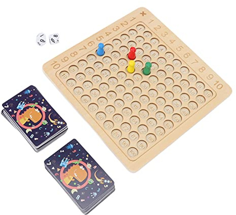Jonlaki Tabellone per le Moltiplicazioni Matematiche in Legno per Bambini - Giocattolo Educativo Montessori con Giochi per Contare e Apprendere