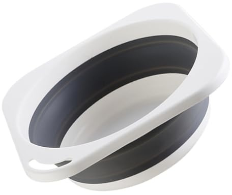 ULTECHNOVO Lavabo Pliant Domestique Gris Moyen, Bassine Multifonction Portable, Plastique Solide, Usage Visage et Camping, Bassine Légère et Peu Encombrante pour Soins des Pieds