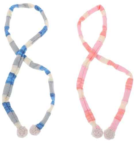 iplusmile 2stücke Mini-strickschals für Puppen Gestrickt mit Streifenmuster als Winter-puppenzubehör Schneemann-Accessoires für Bastelarbeiten und DIY-projekte